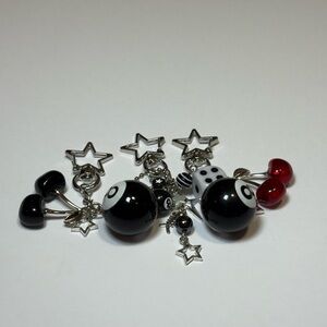 Black and‎ White Star Charm Earrings